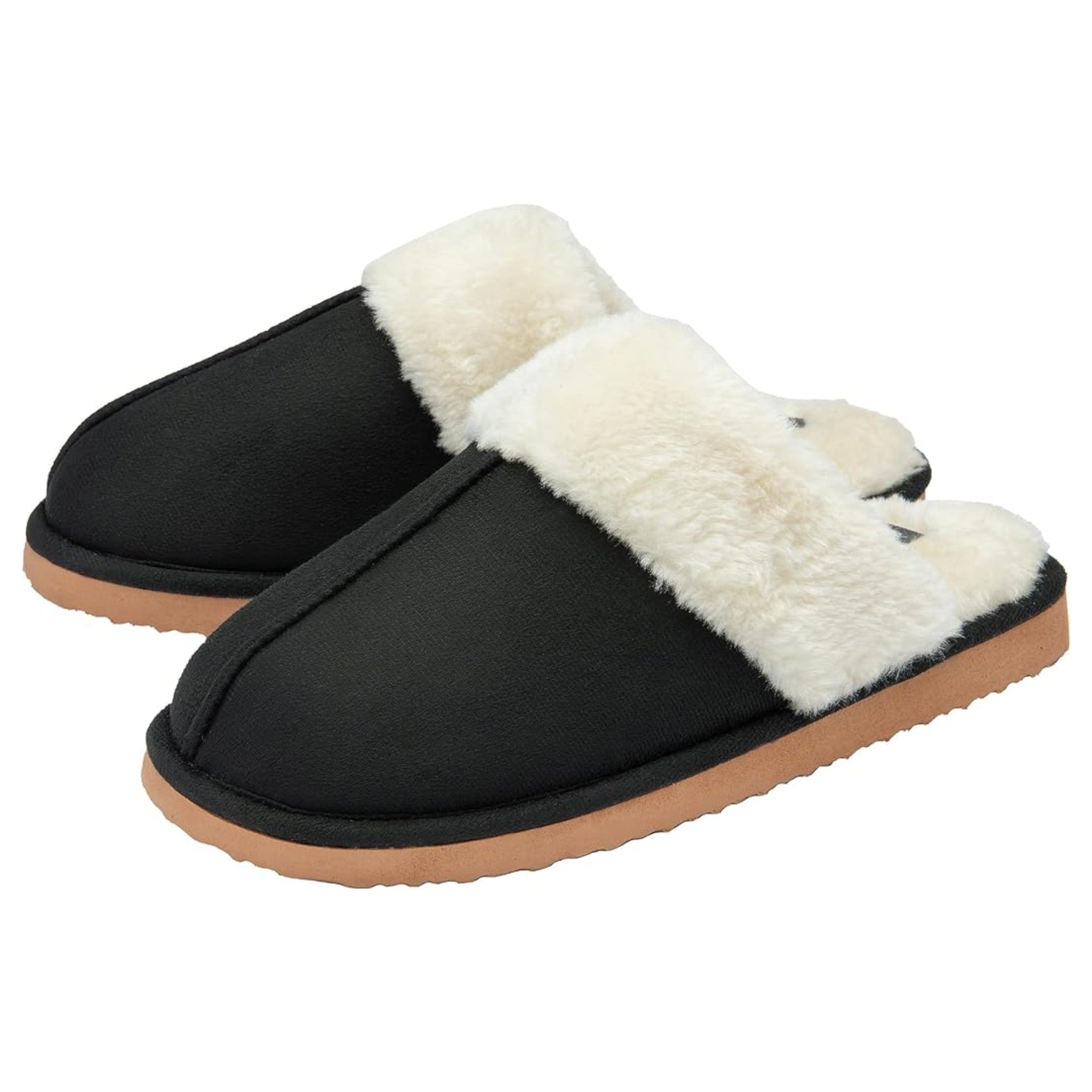 Ladies Dunlop footwear women’s mule slippers for indoor comfort with memory foam in black
